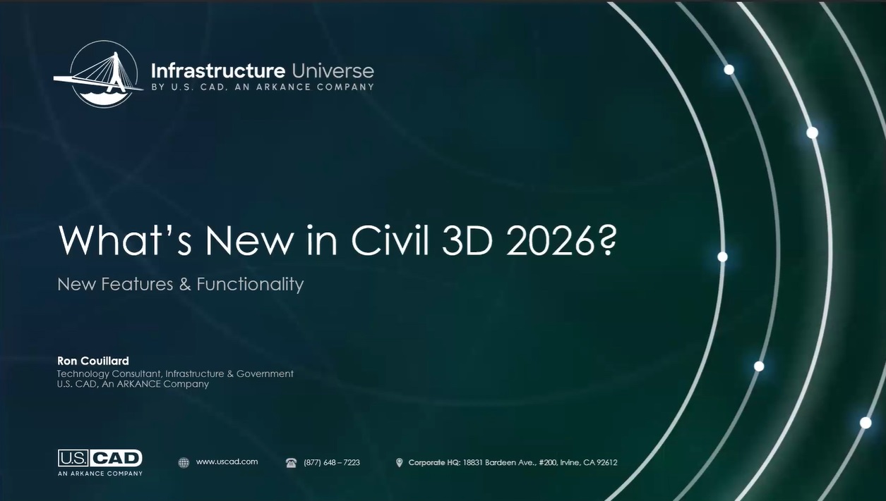 Learn what's new in Civil 3D 2026 - watch webinar ondemand.